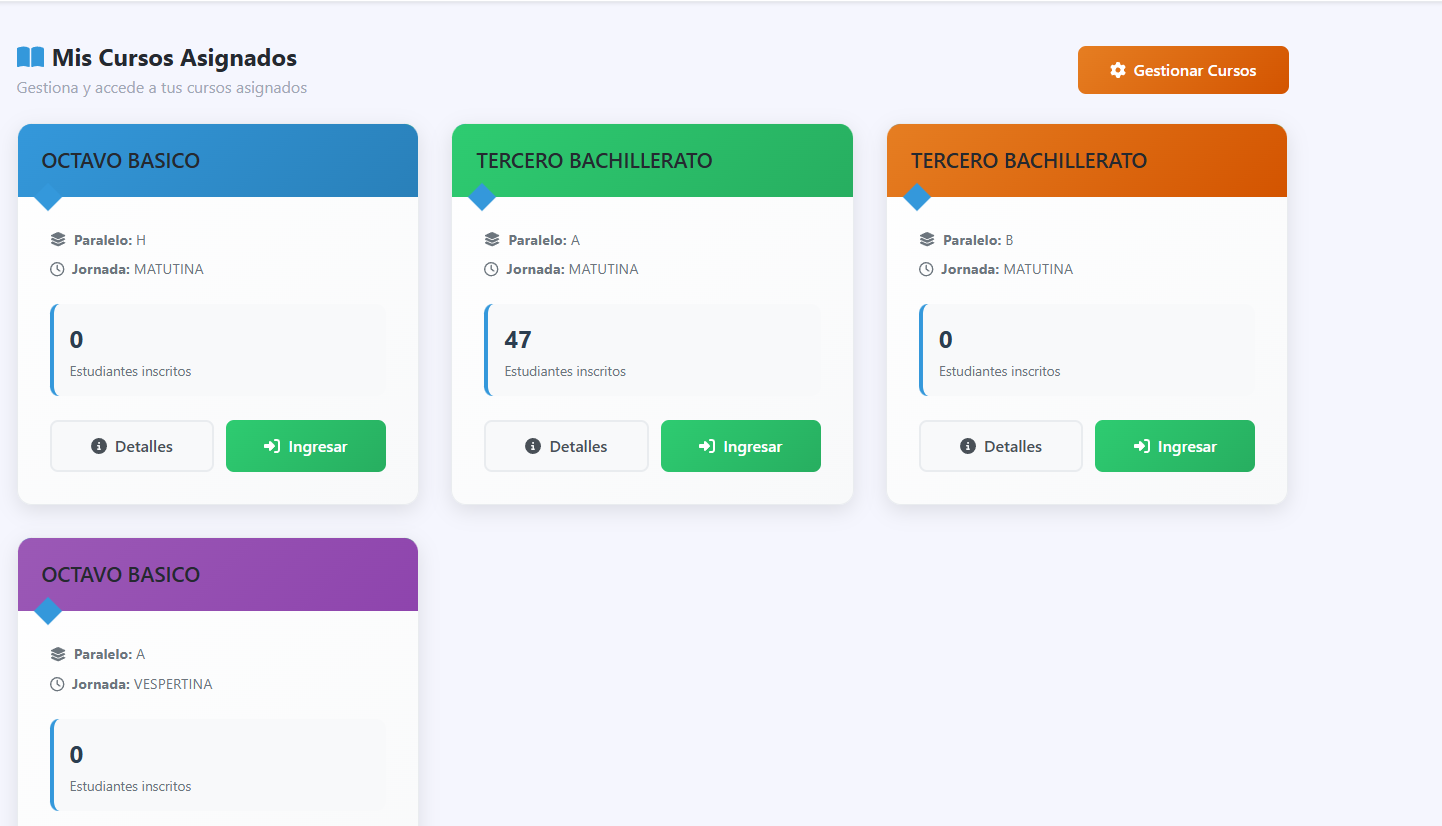 Panel de Control Docente
